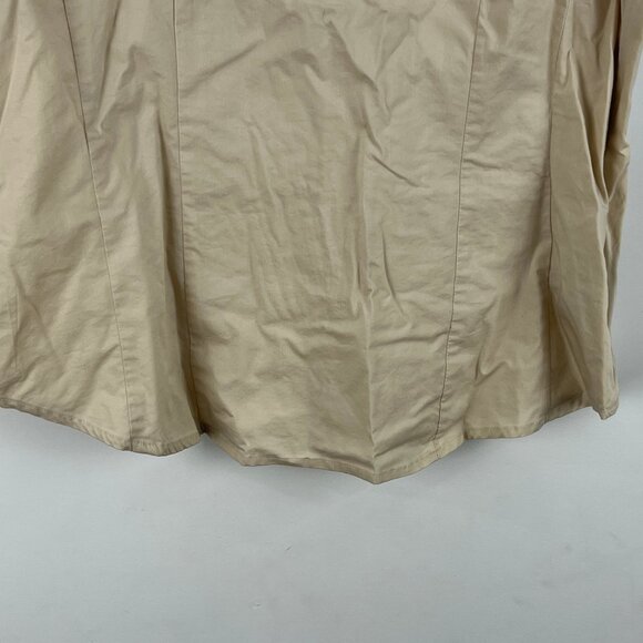 Coupe Collection Top Blouse Size L Beige Short Cap Sleeve Collared V Neck Button - Picture 4 of 9